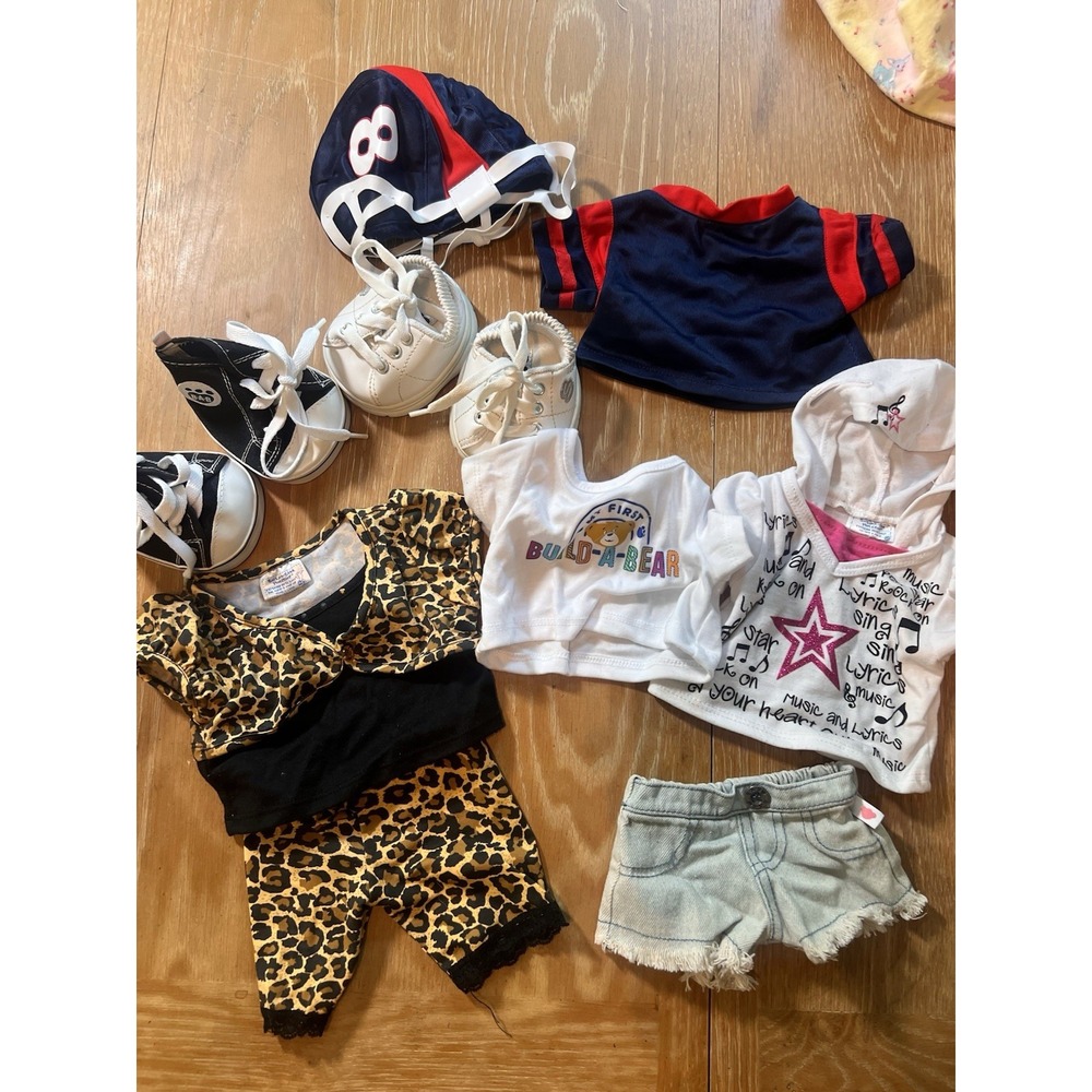Build a Bear Clothes & Shoes Lot Leopard Football Etc